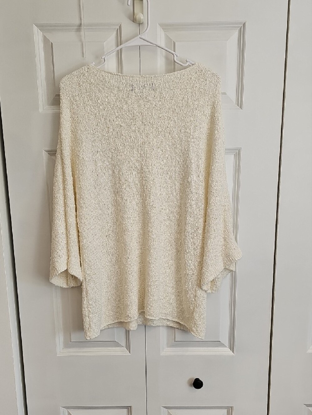 Light Cream Textured Boatneck Sweater - Women’s Relaxed Knit - Picture 5 of 5